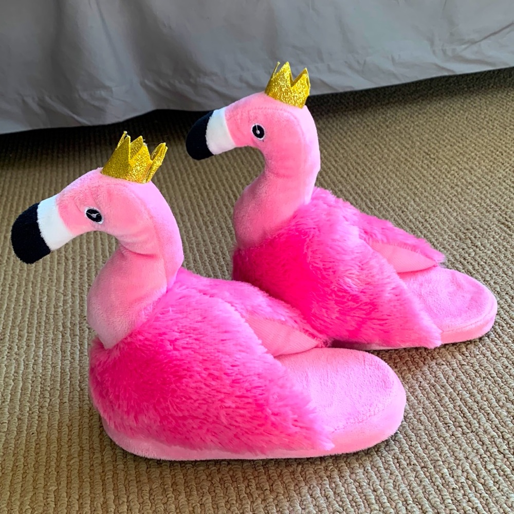Cupcakes and Cartwheels flamingo slipper